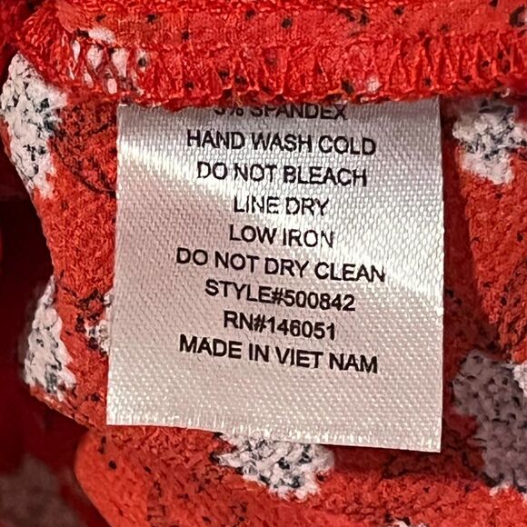 Monteau Sz M Red White Blue Floral Wrap Tie Short Sleeve Spring Summer Dress EUC - Picture 6 of 6